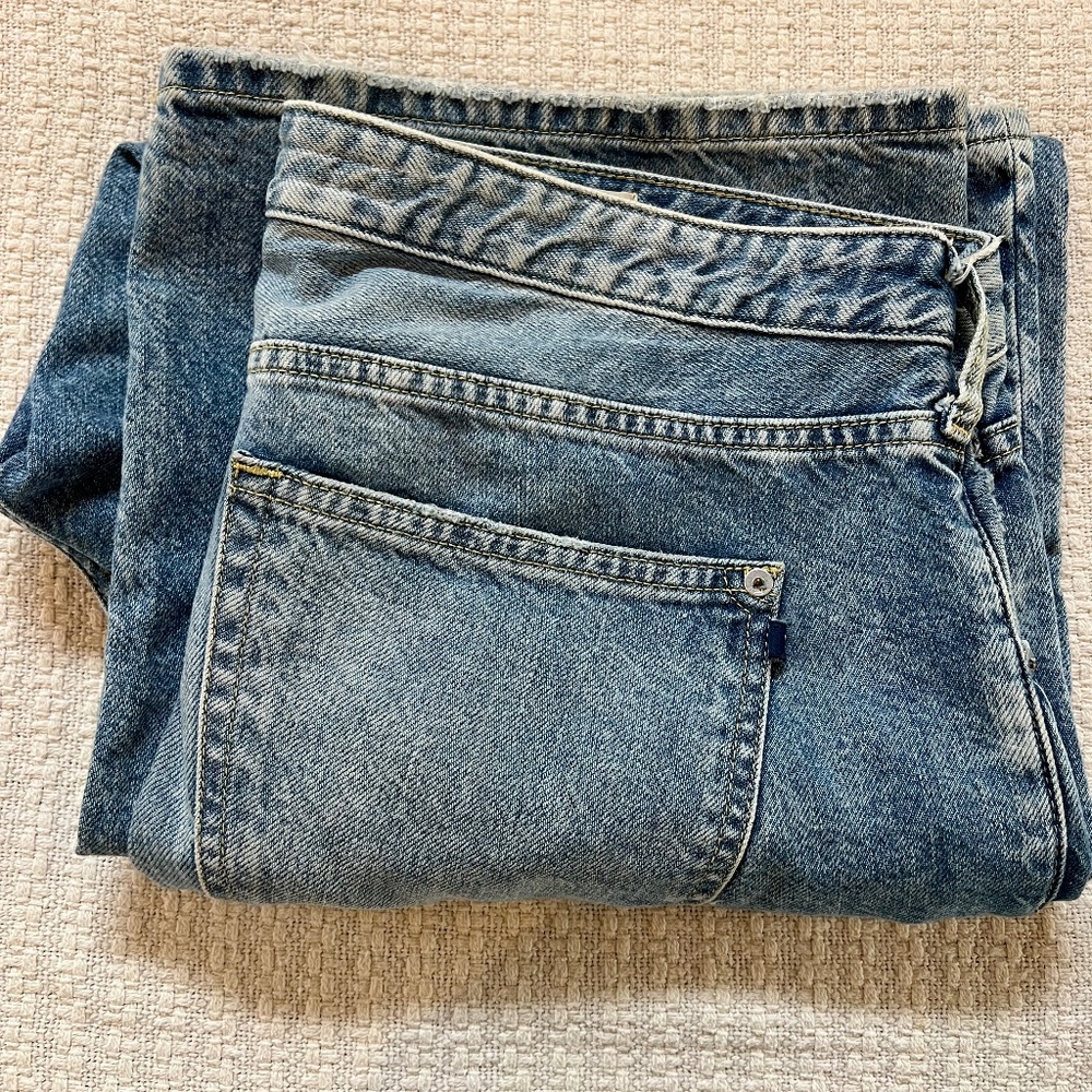 Anthropologie Pilcro Wide Leg Distressed Jeans with Sashiko Patches 16W Plus - Picture 16 of 16